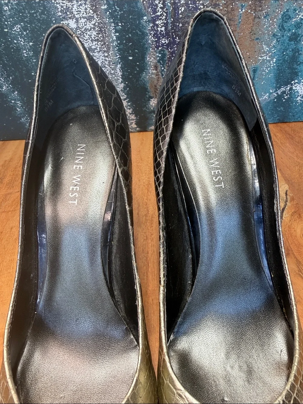 Nine West 2010s Classic Ombré Snakeskin Leather Pumps Heels 8.5 (GUC)